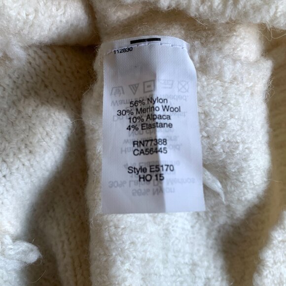 Madewell Pom Pom Turtleneck Sweater Tunic Size Medium M in Cream/White - Picture 5 of 6